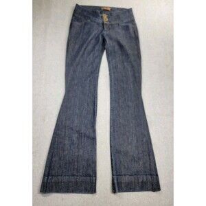 Fidelity Trouser Jeans Womens 27x34 (30x33.5) Flare Mid Rise Blue Stretch Boho